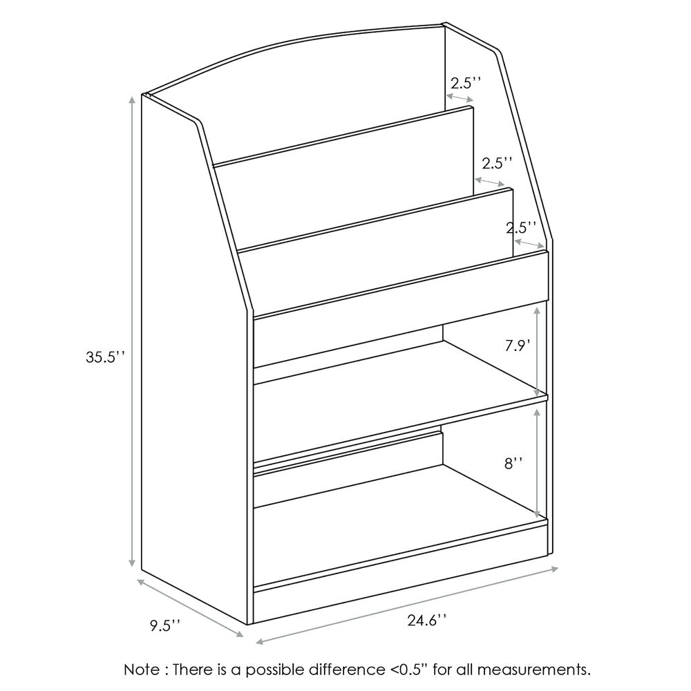 Furinno KidKanac Magazine/Bookshelf with Toy Storage, Pink