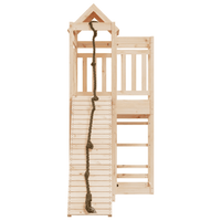 vidaXL Playhouse with Climbing Wall Solid Wood Pine - The Little Big Store