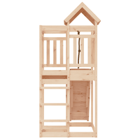 vidaXL Playhouse with Climbing Wall Solid Wood Pine - The Little Big Store