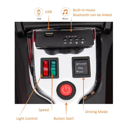 24V Kids Ride on ATV, 3 Wheeler Electric Vehicle, Battery Powered Ride on Motorcycle for Boys Girls with LED Lights, Music