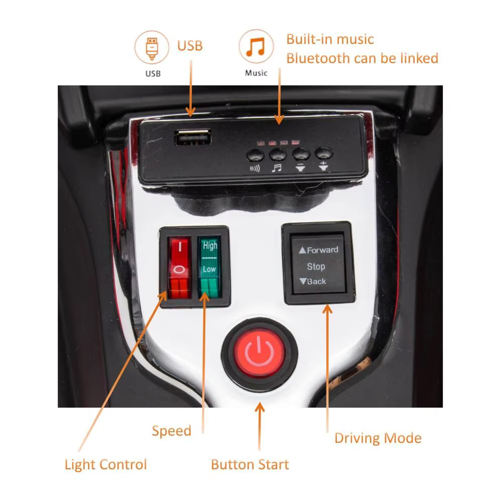 24V Kids Ride on ATV, 3 Wheeler Electric Vehicle, Battery Powered Ride on Motorcycle for Boys Girls with LED Lights, Music