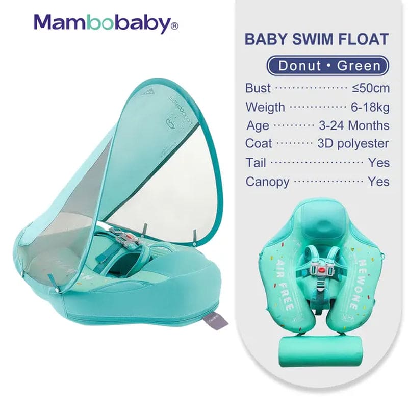 SplashVIP Baby Float: Ultimate Non-Inflatable Swim Trainer with Canopy