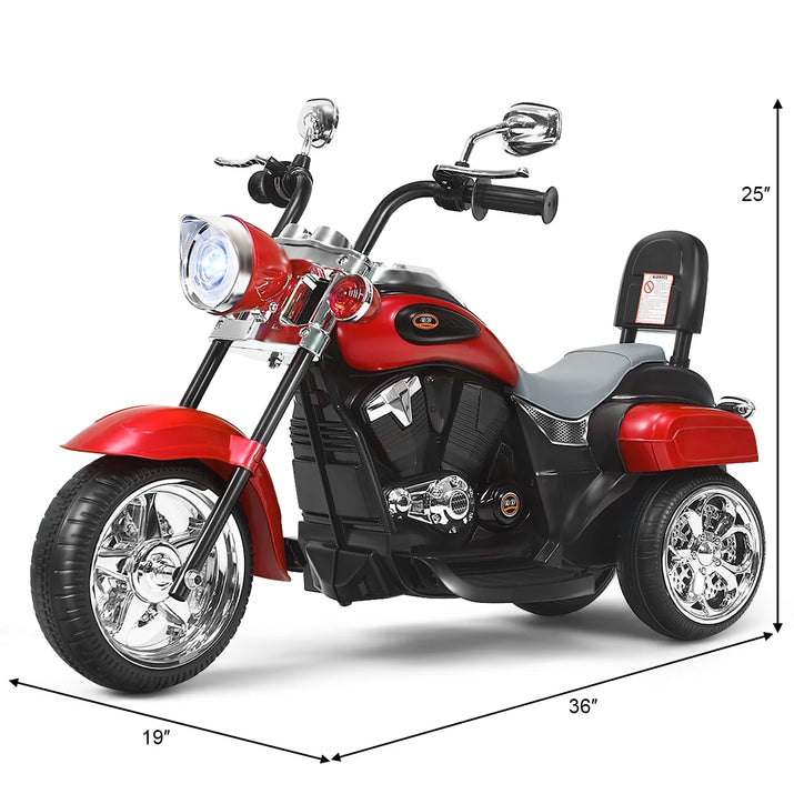 3 Wheel Kids Ride on Motorcycle 6V Battery Powered Electric Toy Red
