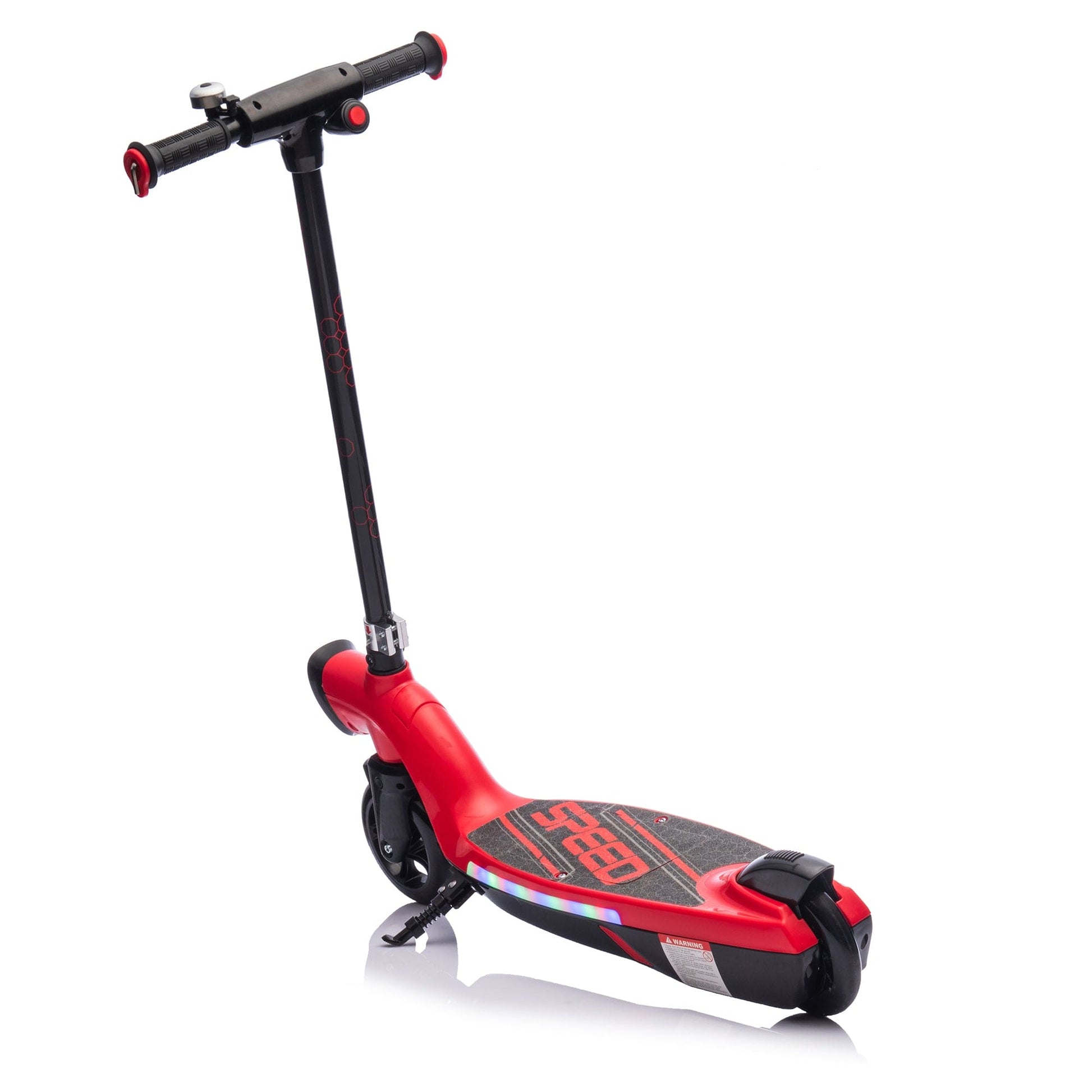 Kids Ride On Electric Scooter With Kickstand,Scooter Bell,Faster Speed And Longer Usage Time,Rear Brake,Wider Pedal,Non-Slip Handle,Colorful LED Lights,5.59-6.84 MPH For Kids 6+. - The Little Big Store