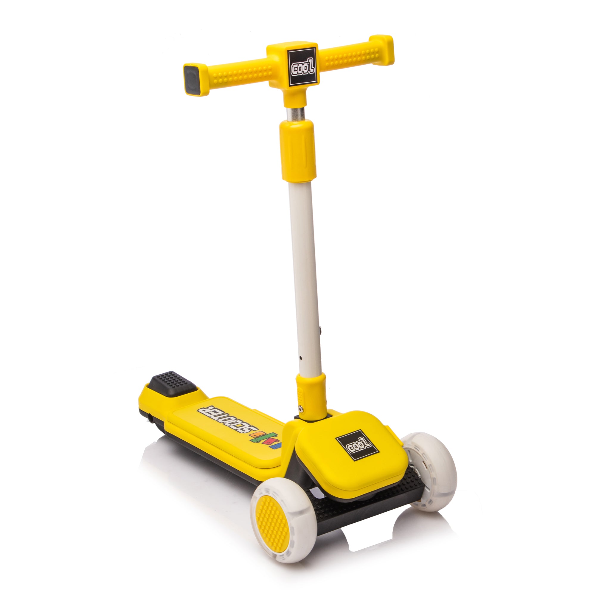 Kids 3-Wheel Scooter with Flashing Wheels & Buildable Blocks