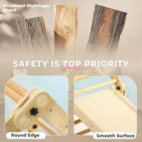 Qaba Indoor Toddler Climbing Toys, 4 in 1 Pikler Climbing Toys for Toddlers 18-48 Months, Inside Foldable Montessori Kids Climbing Toys, Indoor Playground with Ramp & Seesaw, Multicolored - The Little Big Store