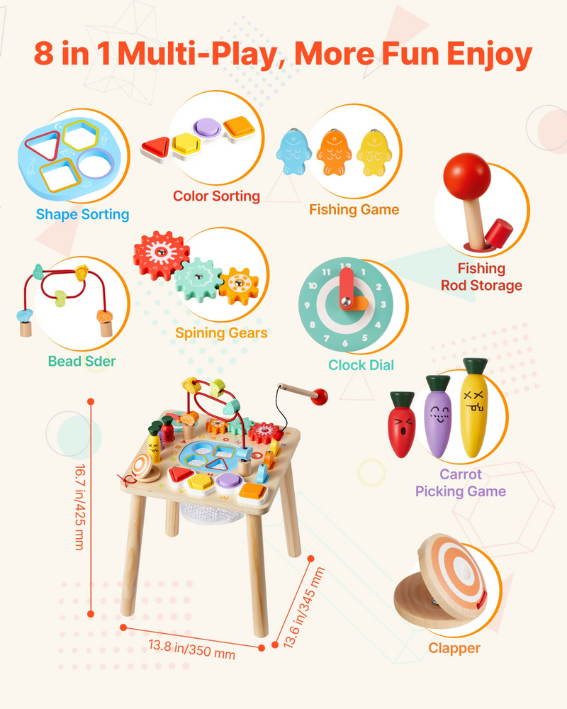 LittleGenius™ 8-in-1 Montessori Activity Table – Learn, Play & Grow