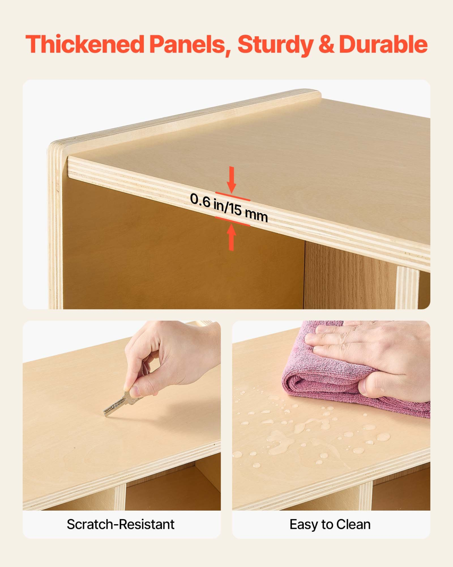 Kids 2-Section Coat Locker with Cubbies – Wooden Toddler Storage Organizer (Natural)
