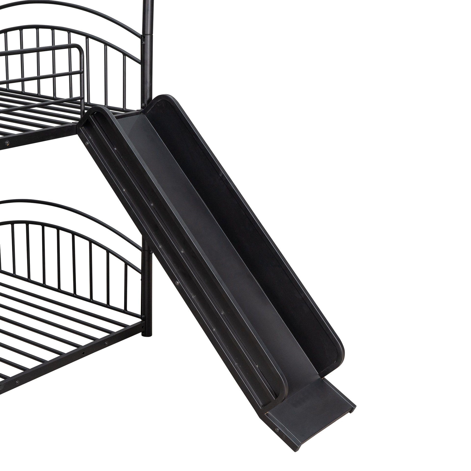 Twin Over Twin Metal Bunk Bed Kids House Bed with Slide