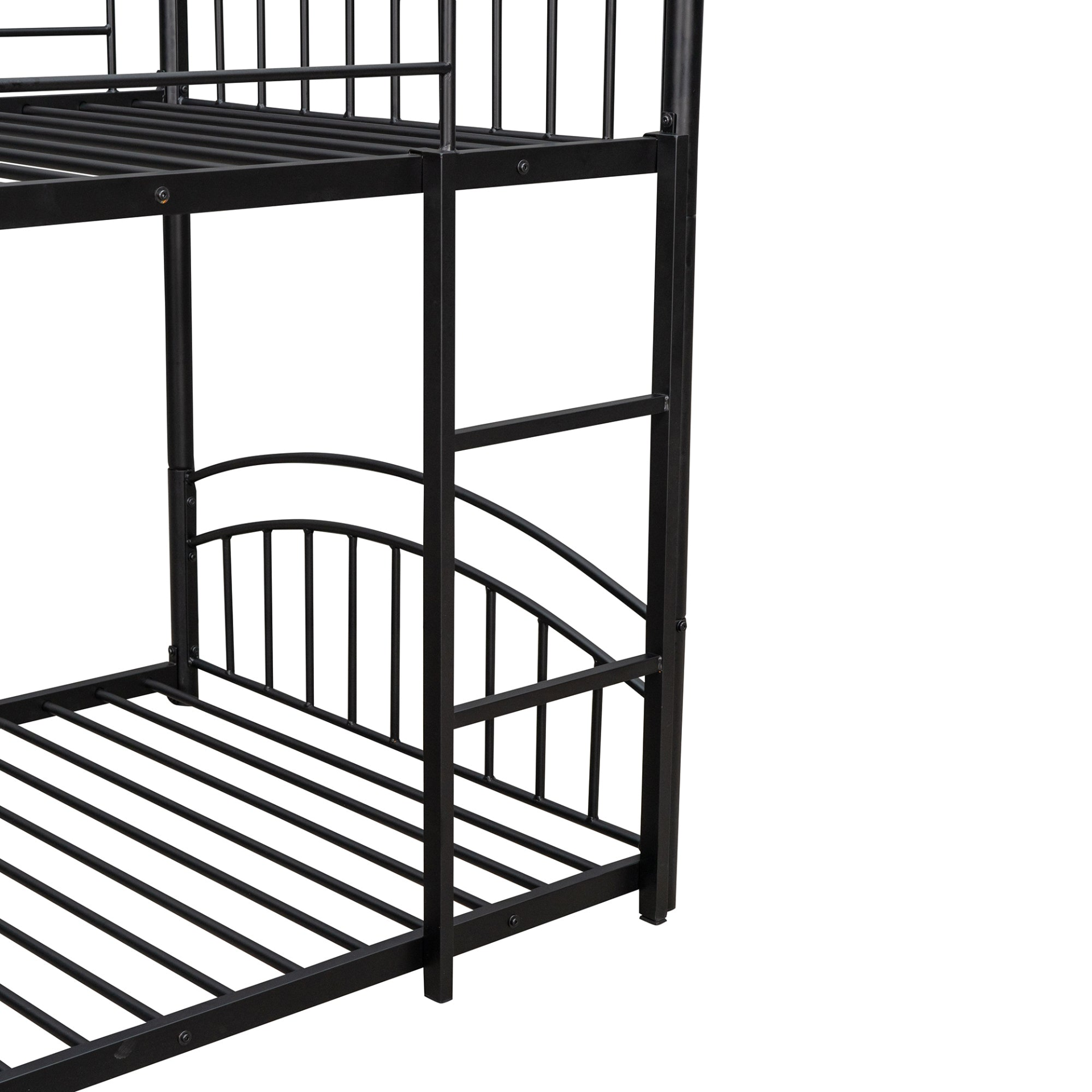 Twin Over Twin Metal Bunk Bed Kids House Bed with Slide