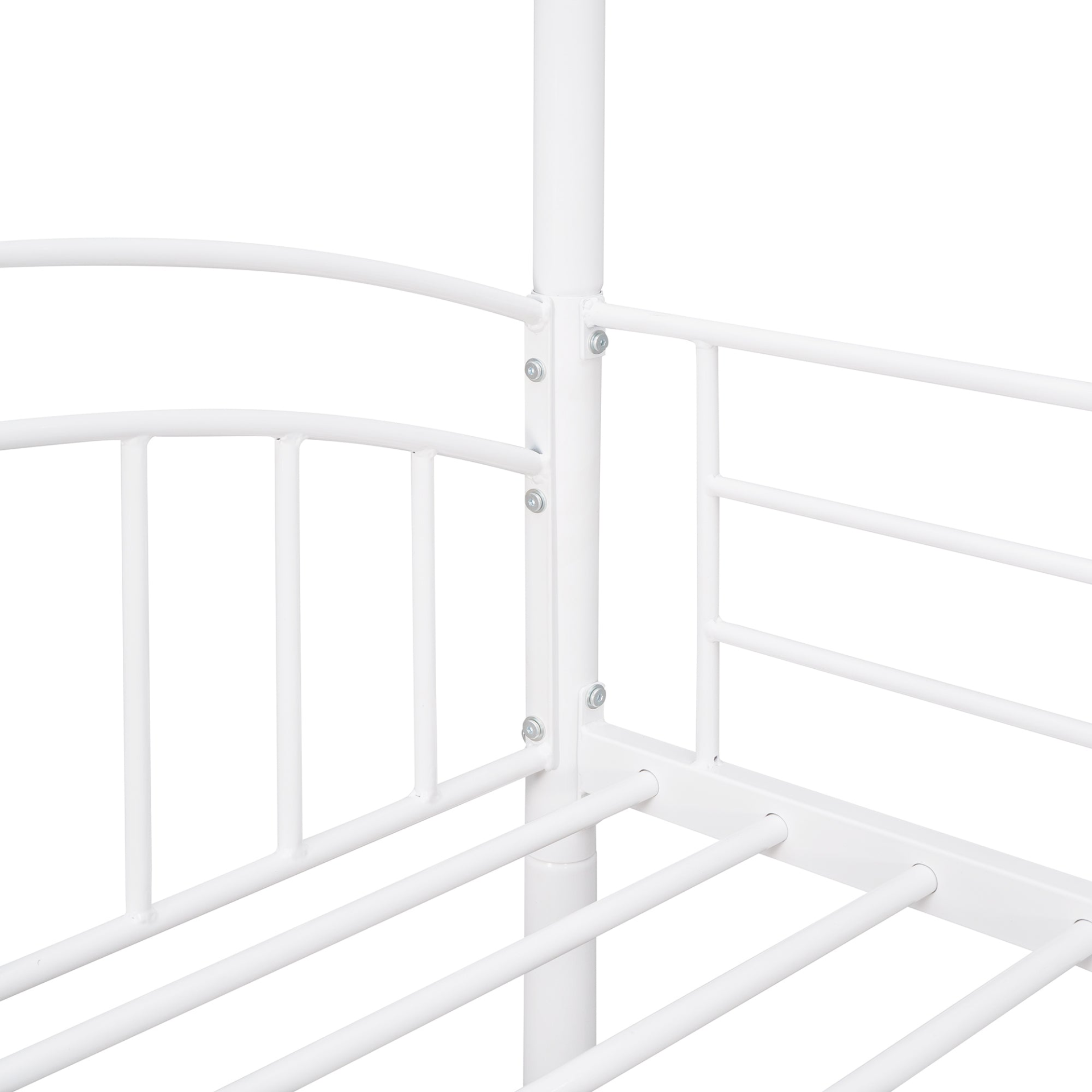 Twin Over Twin Metal Bunk Bed Kids House Bed with Slide