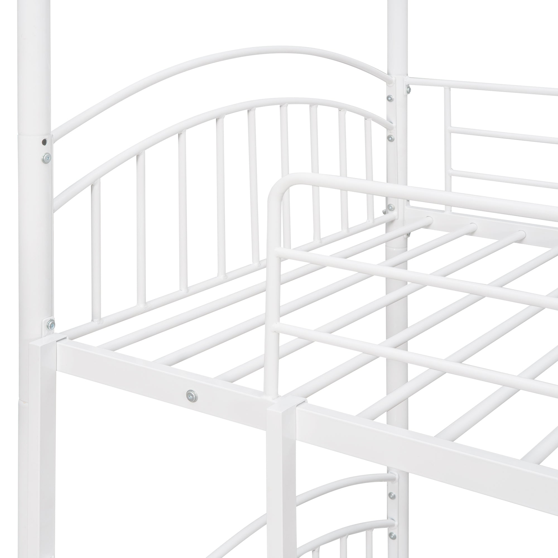 Twin Over Twin Metal Bunk Bed Kids House Bed with Slide