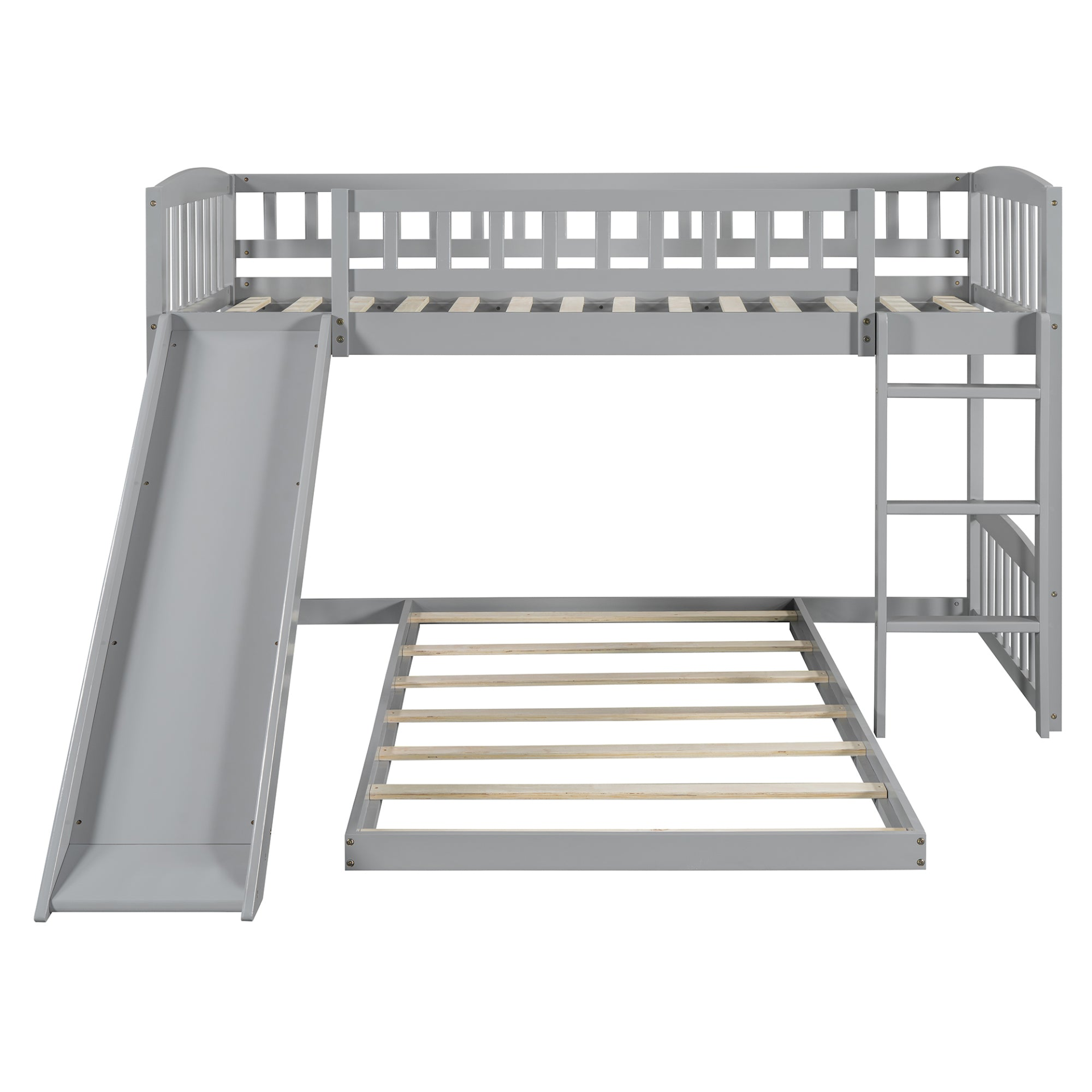 Twin Over Twin Bunk Bed with Slide and Ladder