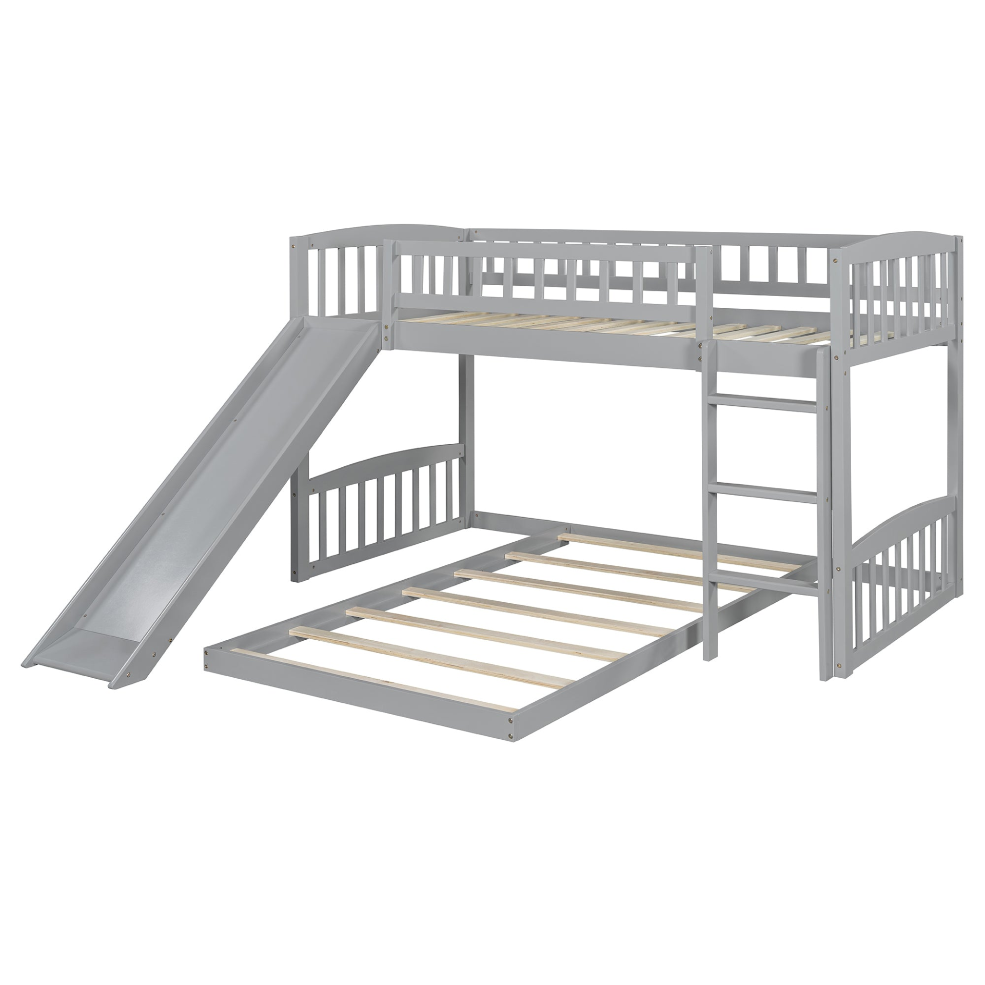 Twin Over Twin Bunk Bed with Slide and Ladder