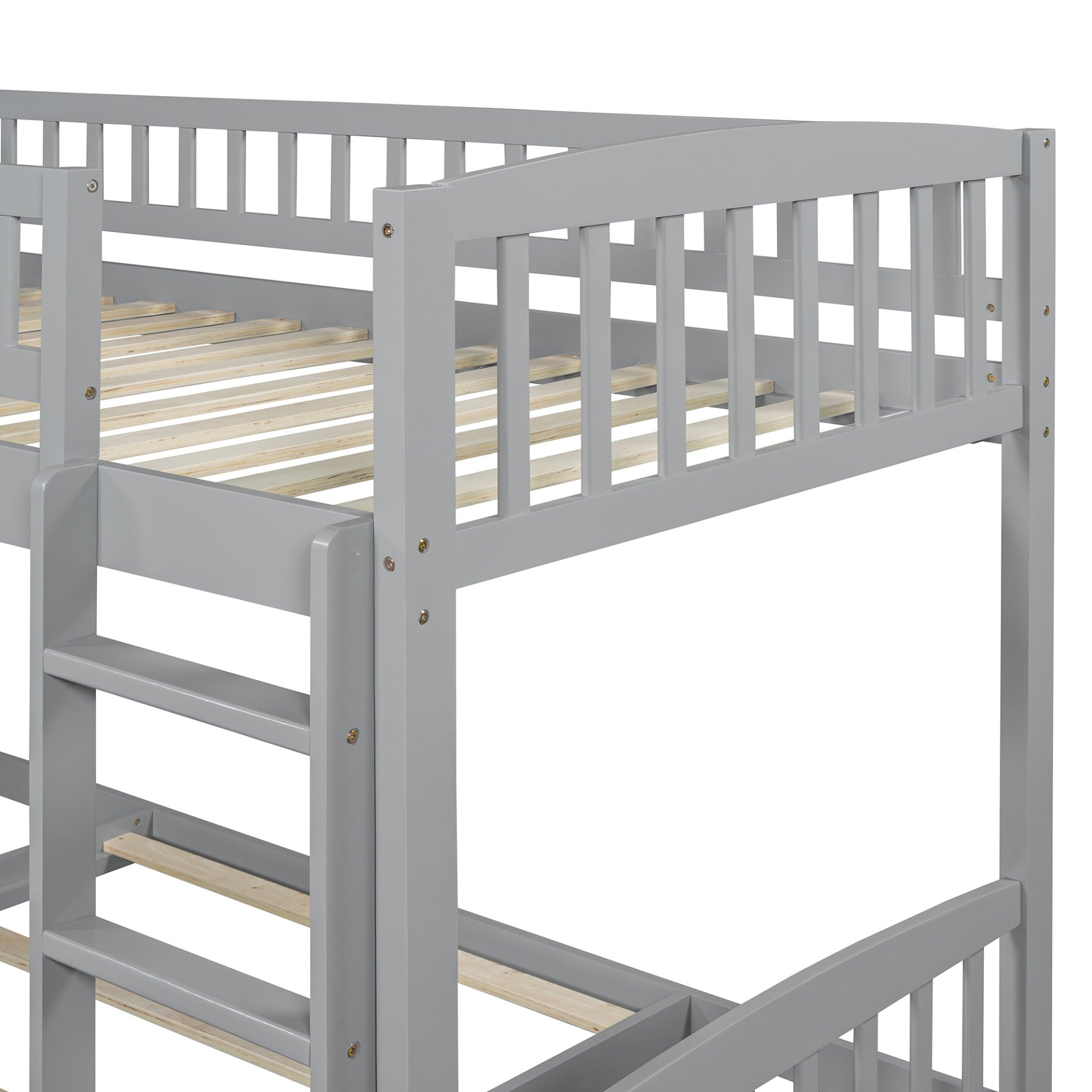 Twin Over Twin Bunk Bed with Slide and Ladder