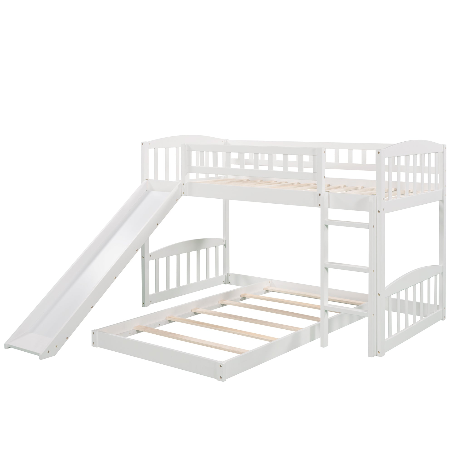 Twin Over Twin Bunk Bed with Slide and Ladder