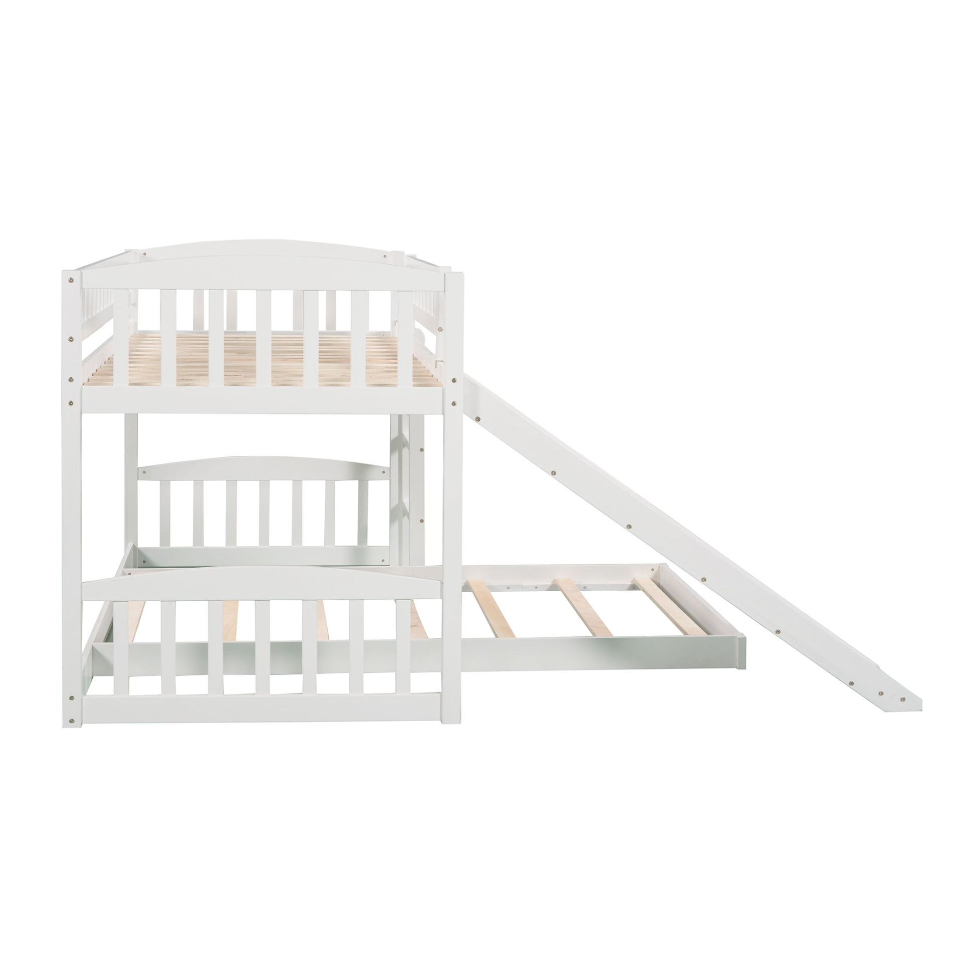 Twin Over Twin Bunk Bed with Slide and Ladder