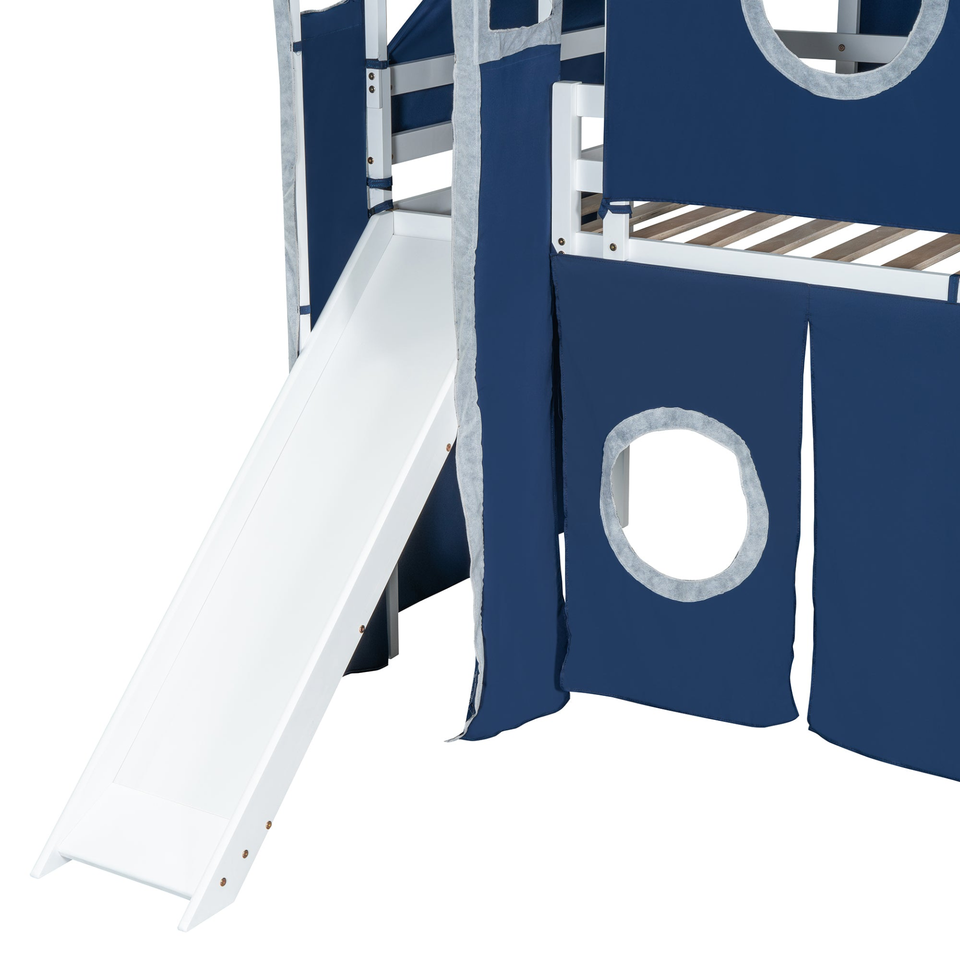 Twin Size Loft Bed with Tent and Tower