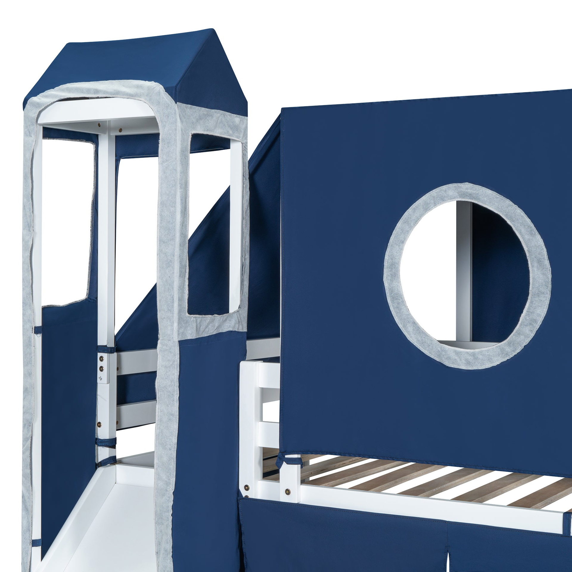 Twin Size Loft Bed with Tent and Tower
