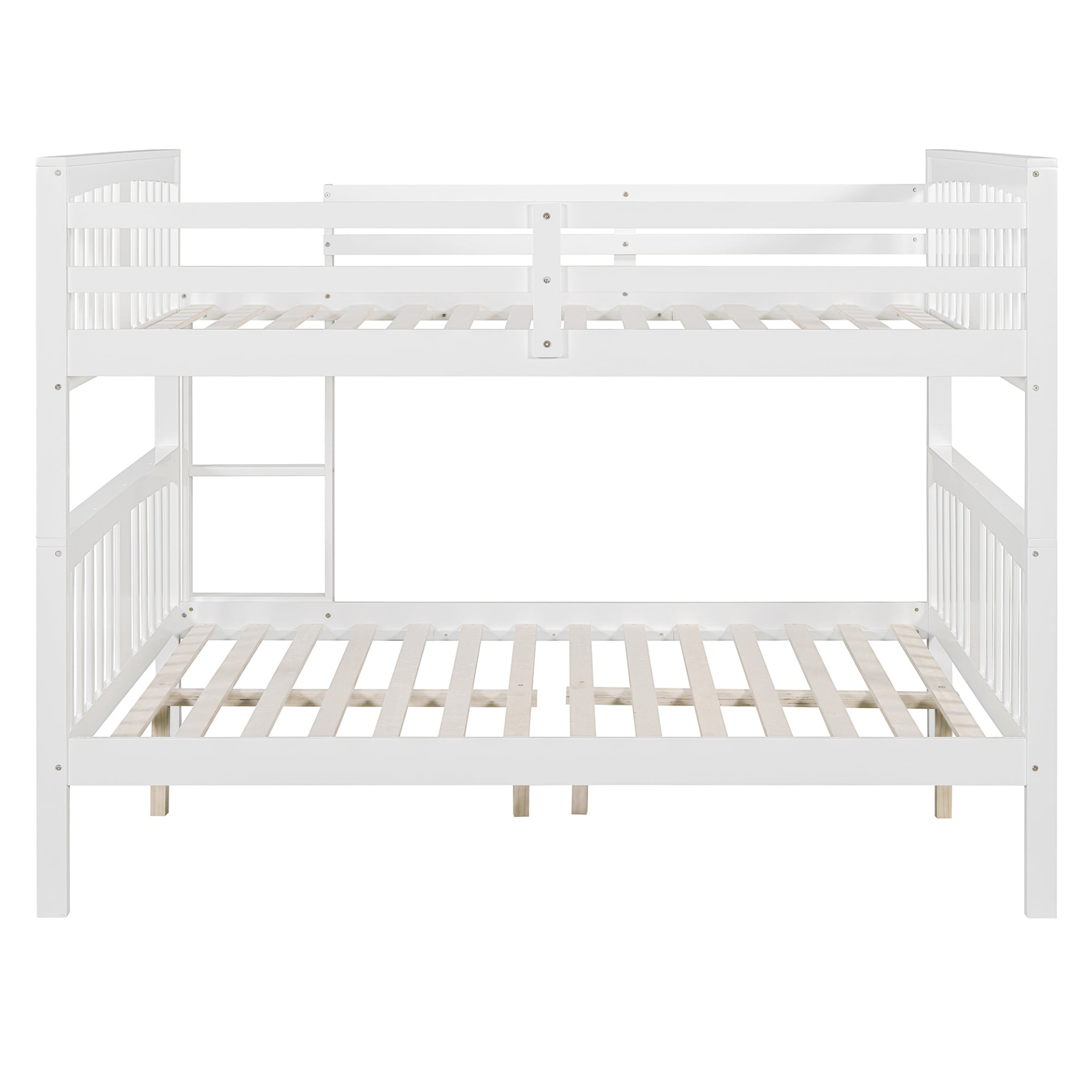 Full over Full Bunk Bed with Ladder for Bedroom, Guest Room Furniture