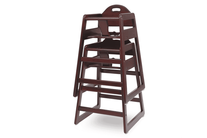Solid Wood Stackable High Chair, Cherry - The Little Big Store