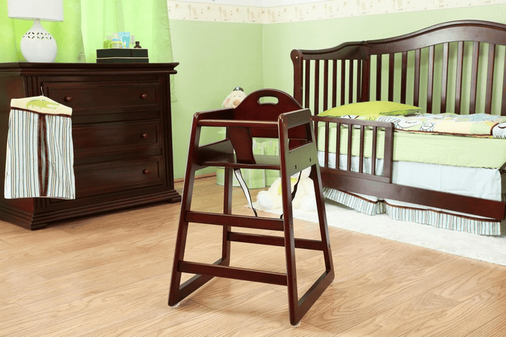 Solid Wood Stackable High Chair, Cherry - The Little Big Store