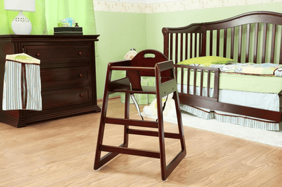 Solid Wood Stackable High Chair, Cherry - The Little Big Store