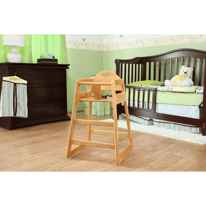 Solid Wood Stackable High Chair, Natural - The Little Big Store