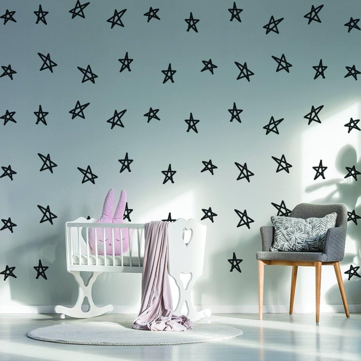 Vinyl Decals - 40x Magical Star Stickers for Baby Shower Wall Decorations
