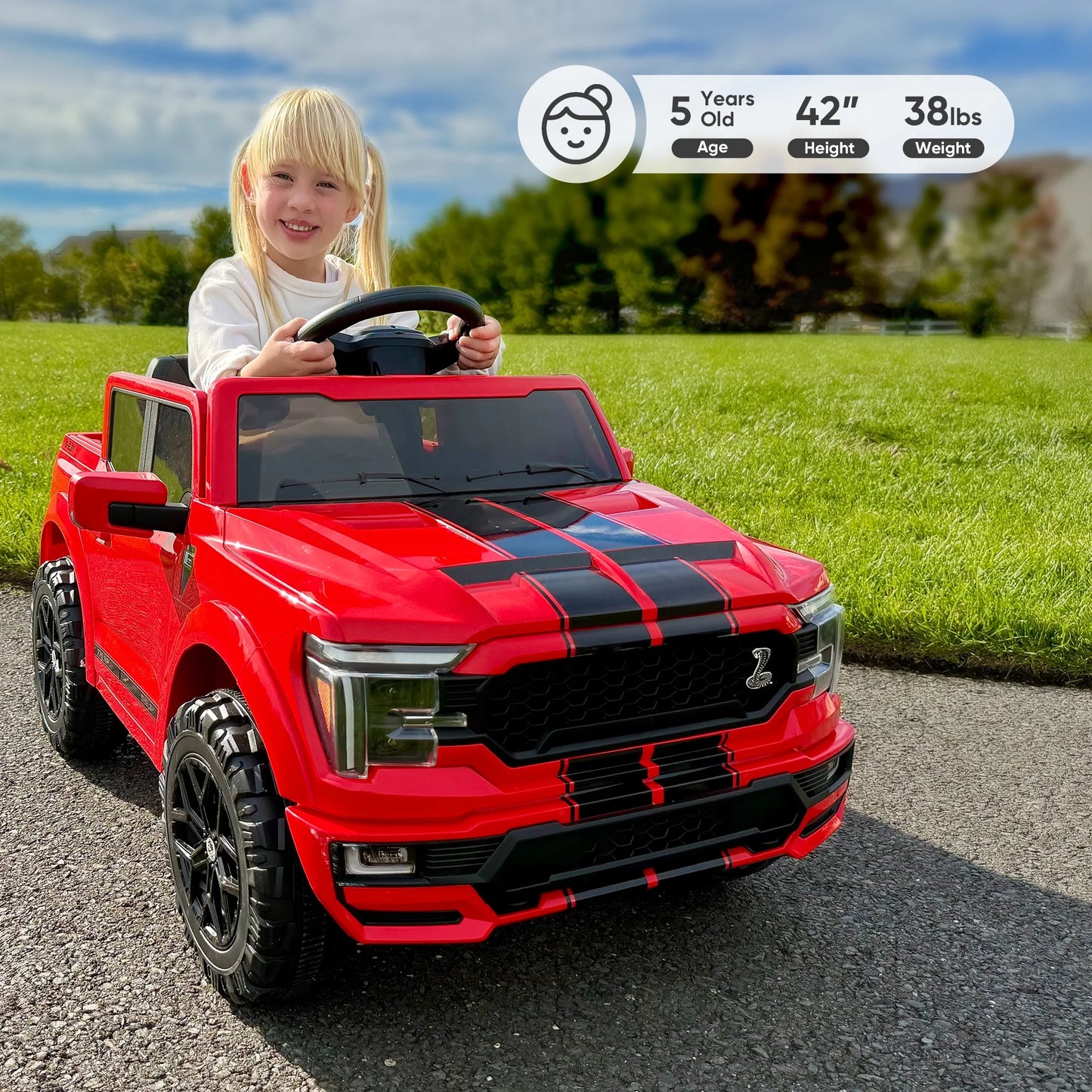 Exciting Red Ford-Shelby F-150 12V Electric Ride-On Truck for Kids with Remote Control - Perfect Adventure Toy for Ages 2-5!