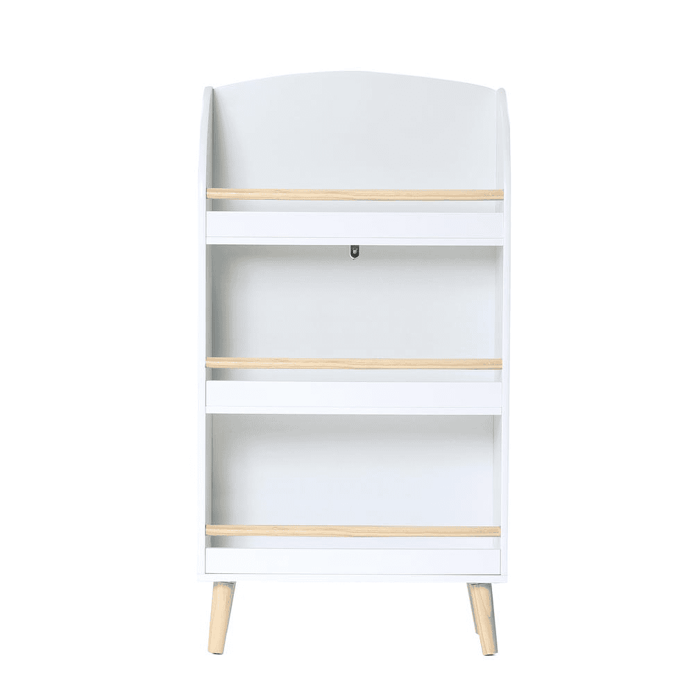 Children's Multi-Functional 3-Shelf Bookcase Toy Storage Bin, White - The Little Big Store