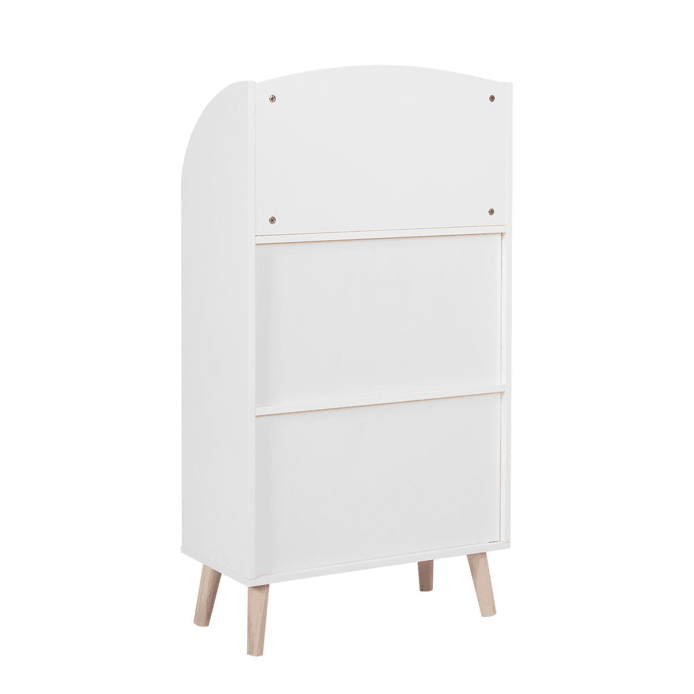 Children's Multi-Functional 3-Shelf Bookcase Toy Storage Bin, White - The Little Big Store