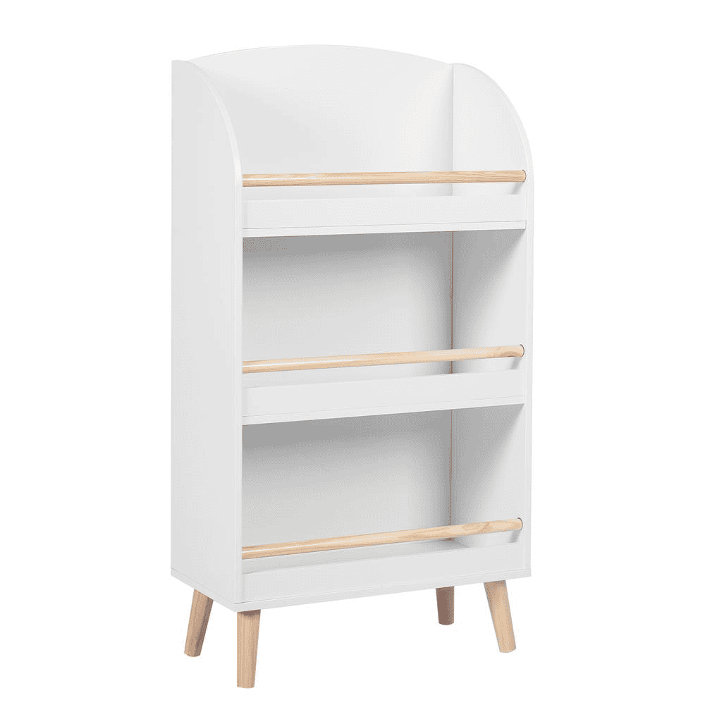 Children's Multi-Functional 3-Shelf Bookcase Toy Storage Bin, White - The Little Big Store