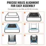 Illustrated trampoline assembly sequence