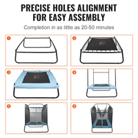 VEVOR 6FT Trampoline for Kids, 72" Indoor/Outdoor Toddlers Trampoline, Mini Baby Trampoline with Safety Enclosure Net, Gymnastics Bar, Hammock, Recreational Trampoline Birthday Gift for 3+ Years Kids - The Little Big Store