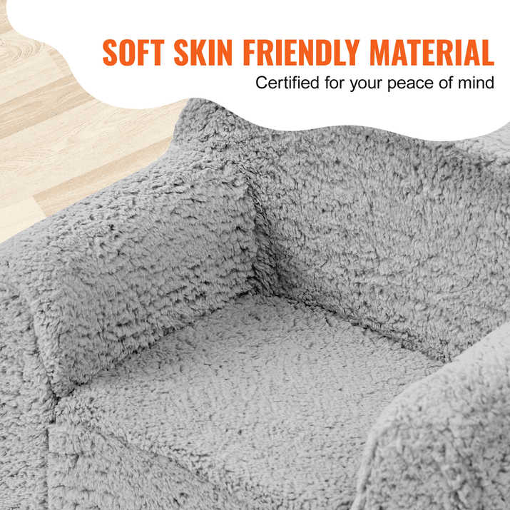 VEVOR Kids Armchair, Kids Sofa with High-density 25D Sponge, Snuggly-Soft Toddler Chair, Sherpa Fabric Reading Couch for Bedroom and Playroom - The Little Big Store