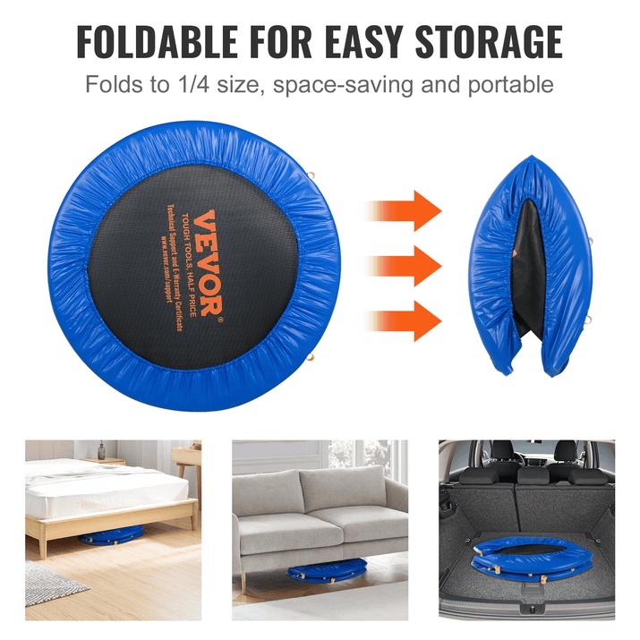 VEVOR 3FT Trampoline for Kids Indoor/Outdoor Foldable Baby Toddlers Trampoline - The Little Big Store