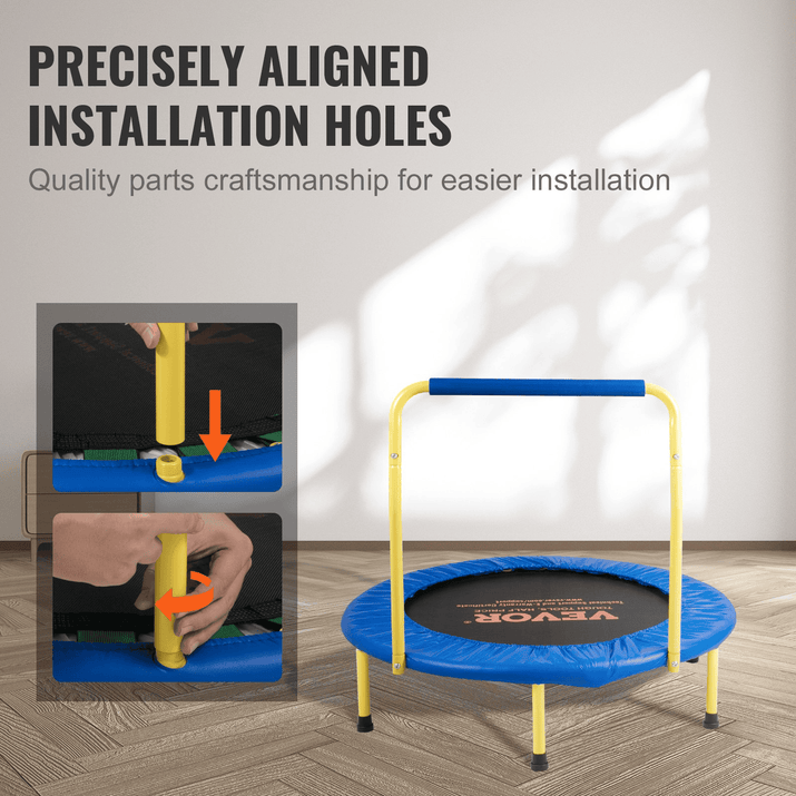 VEVOR 3FT Trampoline for Kids Indoor/Outdoor Foldable Baby Toddlers Trampoline - The Little Big Store