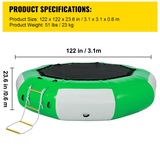 Water bouncer dimensions: 122-inch diameter and 23.6-inch inflated height