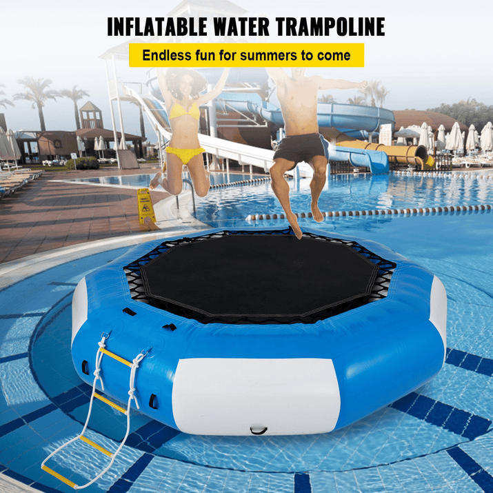 VEVOR 13ft Inflatable Water Bouncer, Water Trampoline Splash Padded Inflatable Bouncer Bounce Swim Platform for Water Sports - The Little Big Store