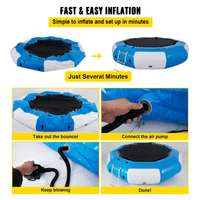 VEVOR 13ft Inflatable Water Bouncer, Water Trampoline Splash Padded Inflatable Bouncer Bounce Swim Platform for Water Sports - The Little Big Store