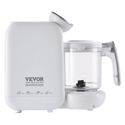 VEVOR Baby Food Maker, 430W Baby Food Processor with 750 ml Tritan Bowl, SUS304 Stainless Steel, 5 in 1 Baby Food Puree Blender Steamer Grinder for Food, Fruit, Vegetable, Meat - The Little Big Store