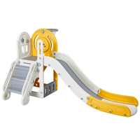 VEVOR 3-in-1 Toddler Slide Playset – Indoor/Outdoor Climbing Slide w/ Basketball Hoop & Storage, Safe Playground for Kids Ages 1-3, 110lbs Capacity