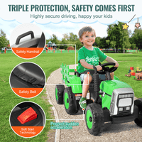 VEVOR Kids Ride on Tractor 12V Electric Toy Tractor with Trailer Remote Control - The Little Big Store