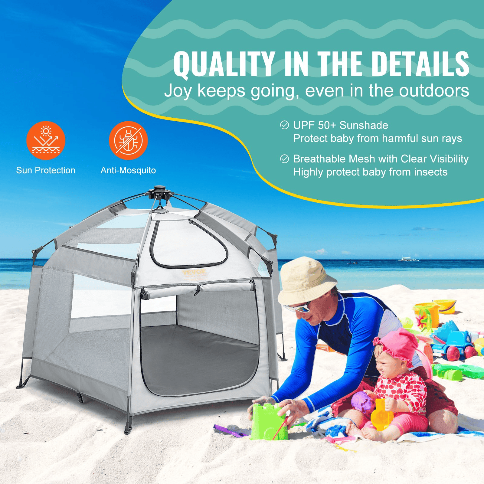 SunnyNest Baby Playpen: Pop-Up Paradise for Tiny Tots 🌞 - The Little Big Store