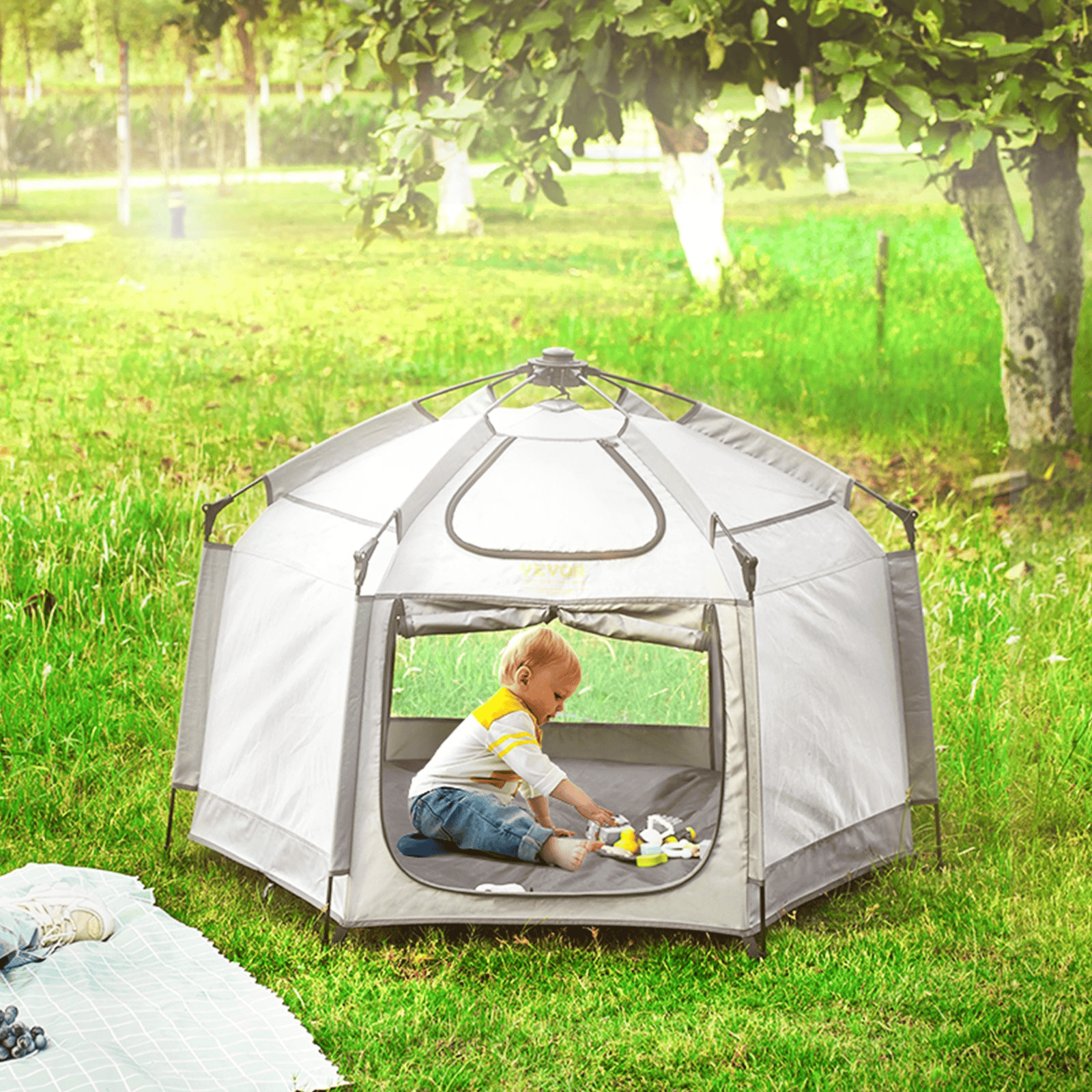 SunnyNest Baby Playpen: Pop-Up Paradise for Tiny Tots 🌞 - The Little Big Store