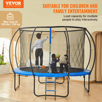 VEVOR 10FT Trampoline, 330 lbs Trampoline with Enclosure Net, Ladder, and Curved Pole, Heavy Duty Trampoline with Jumping Mat and Spring Cover Padding, Outdoor Recreational Trampolines for Kids Adults - The Little Big Store