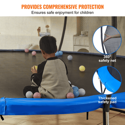 VEVOR 10FT Trampoline, 330 lbs Trampoline with Enclosure Net, Ladder, and Curved Pole, Heavy Duty Trampoline with Jumping Mat and Spring Cover Padding, Outdoor Recreational Trampolines for Kids Adults - The Little Big Store