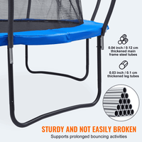 VEVOR 12FT Trampoline, 400 lbs Trampoline with Enclosure Net, Ladder, and Curved Pole, Heavy Duty Trampoline with Jumping Mat and Spring Cover Padding, Outdoor Recreational Trampolines for Kids Adults - The Little Big Store