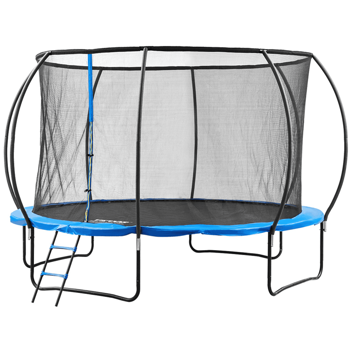 VEVOR 12FT Trampoline, 400 lbs Trampoline with Enclosure Net, Ladder, and Curved Pole, Heavy Duty Trampoline with Jumping Mat and Spring Cover Padding, Outdoor Recreational Trampolines for Kids Adults - The Little Big Store
